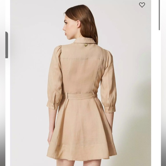 Twinset - Short ramie shirt dress - Picture 3 of 4